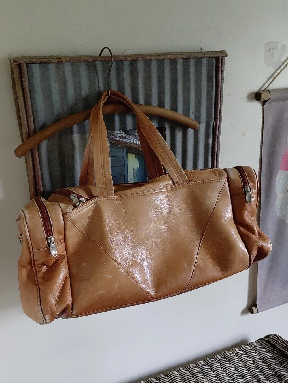 Vintage Leather Travel Weekender Duffel Bag *Final Price*